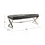 Jaunt Faux Leather Chrome Metal Frame Bench With Upholstered Cushion