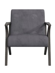 Jenson Velvet Solid Wood Frame Accent Chair - Gray