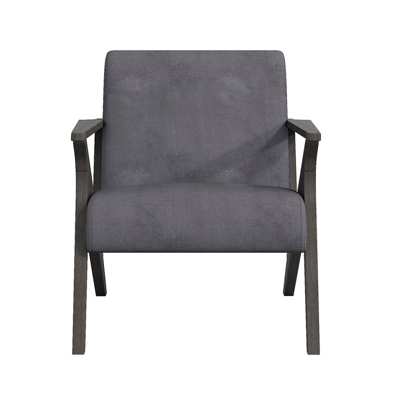 Jenson Velvet Solid Wood Frame Accent Chair - Gray