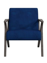 Jenson Velvet Solid Wood Frame Accent Chair - Navy