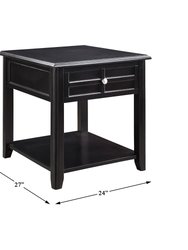 Juniper 24 in. Espresso Rectangular End Table With Drawer