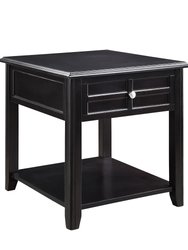 Juniper 24 in. Espresso Rectangular End Table With Drawer