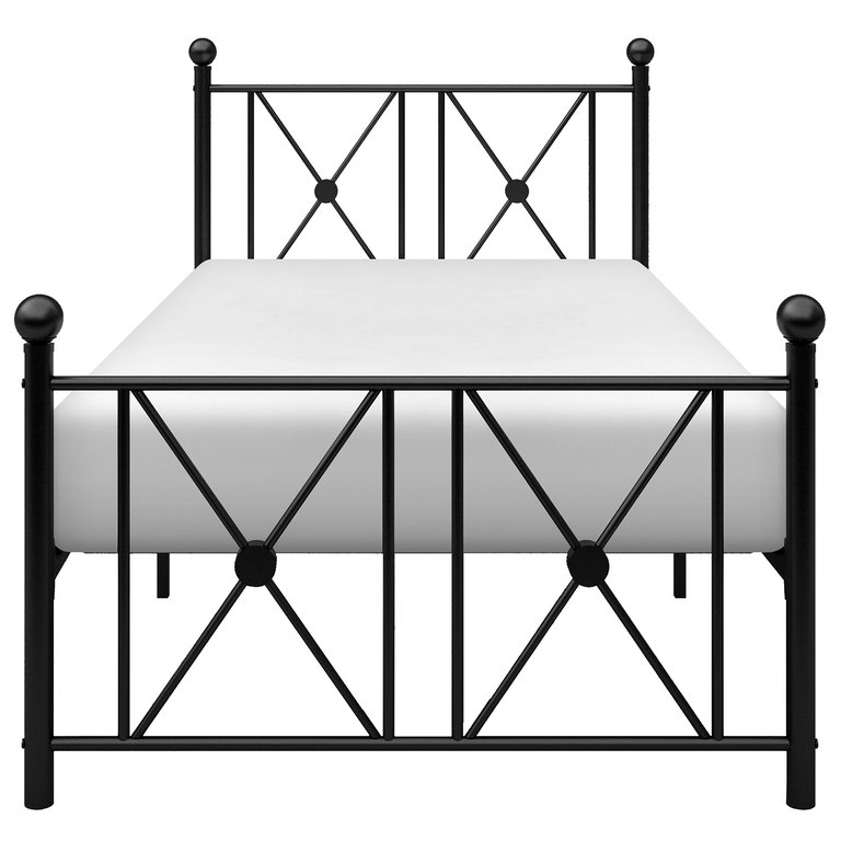 Kari Black Metal Frame Platform Bed - Black