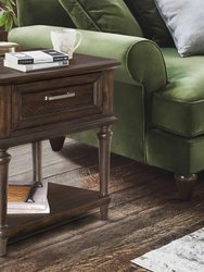 Karren 24 in. Driftwood Rectangular Wood End Table With Drawer