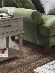 Karren 24 in. Driftwood Rectangular Wood End Table With Drawer
