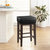 Kinsale 26 in. Backless Wood Frame Square Bar Stool With Faux Leather Seat (Set of 2)