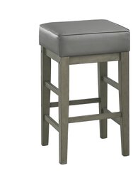 Kinsale 26 in. Backless Wood Frame Square Bar Stool With Faux Leather Seat (Set of 2)