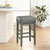 Kinsale 26 in. Backless Wood Frame Square Bar Stool With Faux Leather Seat (Set of 2)