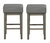 Kinsale 26 in. Backless Wood Frame Square Bar Stool With Faux Leather Seat (Set of 2) - Antique Gray