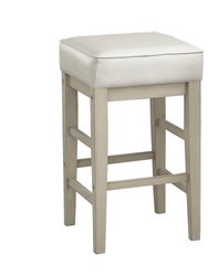 Kinsale 26 in. Backless Wood Frame Square Bar Stool With Faux Leather Seat (Set of 2)