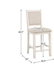 Leland 42.5 in. Full Back Wood Frame Bar Stool With Fabric Seat (Set of 2)