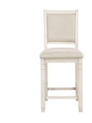 Leland 42.5 in. Full Back Wood Frame Bar Stool With Fabric Seat (Set of 2)