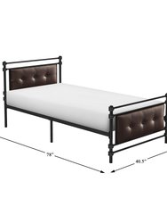 Lia Black Metal Frame Twin Platform Bed