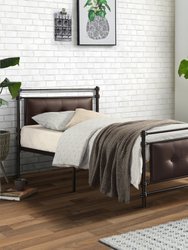 Lia Black Metal Frame Twin Platform Bed