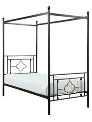 Norhill Black Metal Frame Twin Canopy Bed