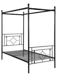 Norhill Black Metal Frame Twin Canopy Bed - Black