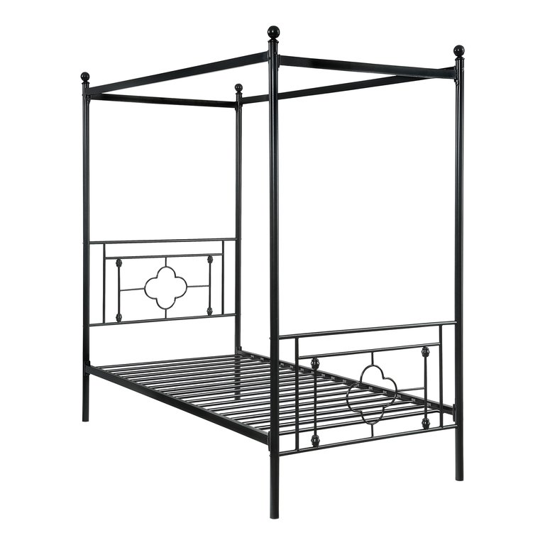 Norhill Black Metal Frame Twin Canopy Bed - Black