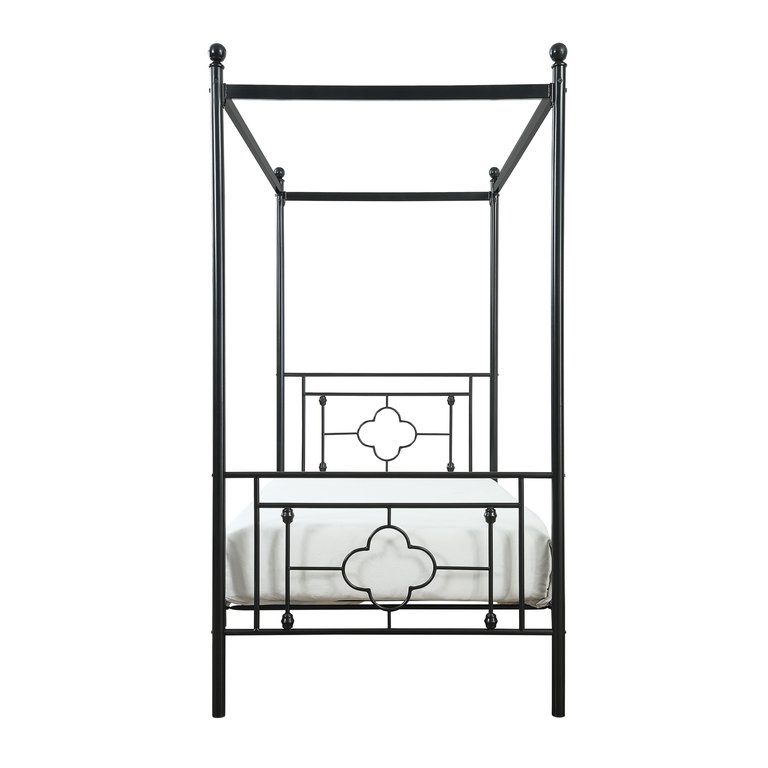 Norhill Black Metal Frame Twin Canopy Bed