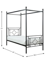 Norhill Black Metal Frame Twin Canopy Bed