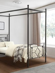 Norhill Black Metal Frame Twin Canopy Bed