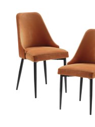 Orsina Velvet Dining Room Side Chair - Set of 2 - Orange