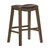 Pecos 31 in. Brown Backless Wood Frame Saddle Bar Stool With Faux Leather Seat