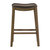 Pecos 31 in. Brown Backless Wood Frame Saddle Bar Stool With Faux Leather Seat - Brown