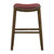 Pecos 31 in. Brown Backless Wood Frame Saddle Bar Stool With Faux Leather Seat - Brown and Red