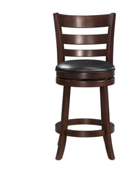 Quill Dark Cherry Full Back Wood Frame Swivel Bar Stool With Faux Leather Seat - Dark Cherry