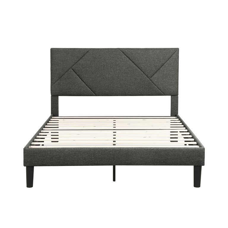 Raku Gray Upholstered Platform Bed