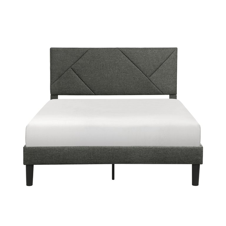 Raku Gray Upholstered Platform Bed - Gray