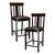 Rochelle 38.75 in. Espresso Full Back Wood Frame Bar Stool with Faux Leather Seat - Set of 2 - Espresso