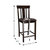 Rochelle 38.75 in. Espresso Full Back Wood Frame Bar Stool with Faux Leather Seat - Set of 2