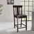 Rochelle 38.75 in. Espresso Full Back Wood Frame Bar Stool with Faux Leather Seat - Set of 2