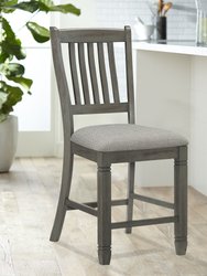 Roux 42.5 in. Full Back Wood Frame Dining Bar Stool With Fabric Seat (set of 2)