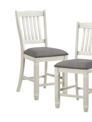 Roux 42.5 in. Full Back Wood Frame Dining Bar Stool With Fabric Seat (set of 2) - Antique White