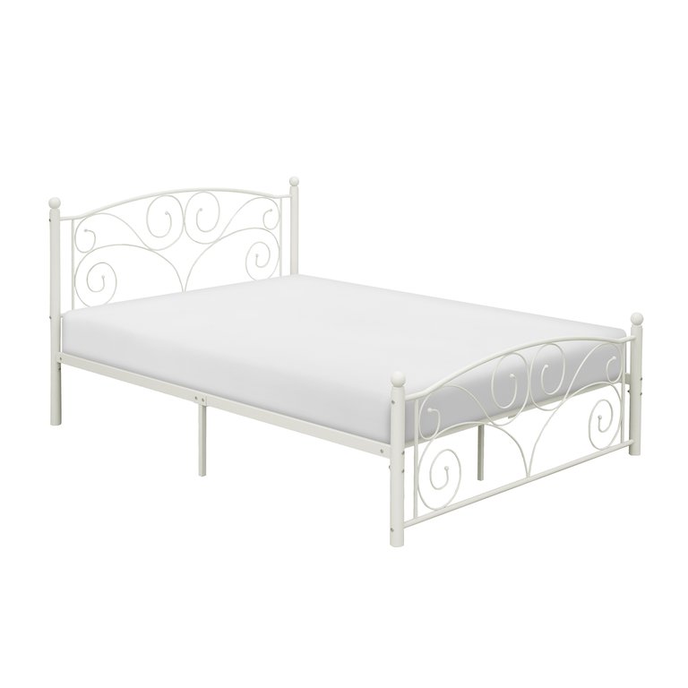 Solace White Metal Frame Platform Bed