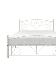 Solace White Metal Frame Platform Bed - White