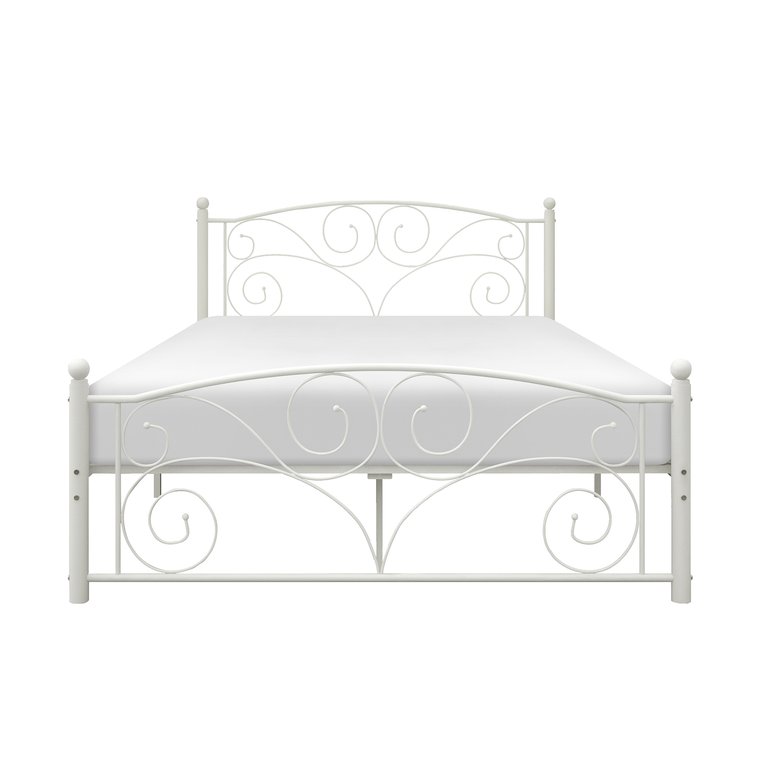 Solace White Metal Frame Platform Bed - White