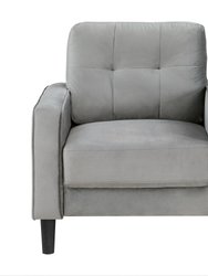 Talon 32.5 in. W Square Arm Velvet Straight Chair - Gray