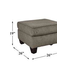 Welty Textured Fabric Upholstery Ottoman