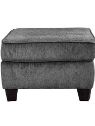 Welty Textured Fabric Upholstery Ottoman - Gray
