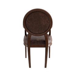 Yara Dark Brown Faux Leather Classic Armchair