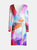 "Red Abstract 2" Lady B Wrap Dress - Red Abstract 2
