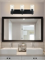 3-Light Bathroom Vanity Light with Bubble Glass Shade