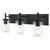 3-Light Bathroom Vanity Light with Bubble Glass Shade - Black