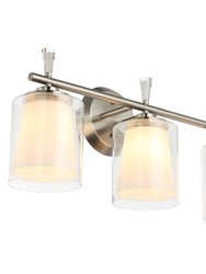 3-Light Vanity Light With Dual Clear And Frosted Shades