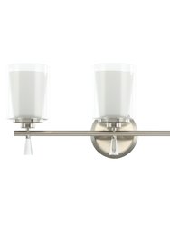 3-Light Vanity Light With Dual Clear And Frosted Shades - Brushed Nickel
