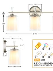 3-Light Vanity Light With Dual Clear And Frosted Shades