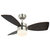 36 in. 6 Speed Ceiling Fan With Dual-Finish Wood Blades And White Glass Lampshade - Satin Nickel